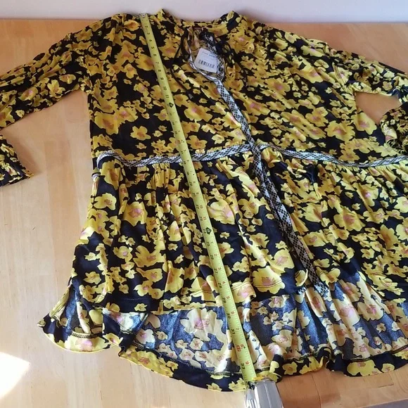 Free People Love Letter Floral Tunic Boho Oversized Blouse Top Dress - Picture 10 of 12